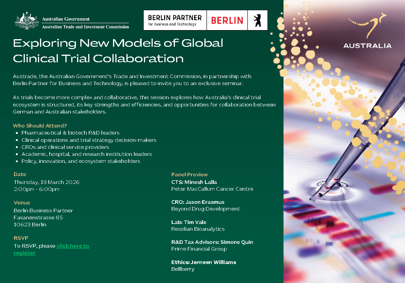 2026 Europe Roadshow: Accelerate Your Biotech’s Clinical Development in Australia