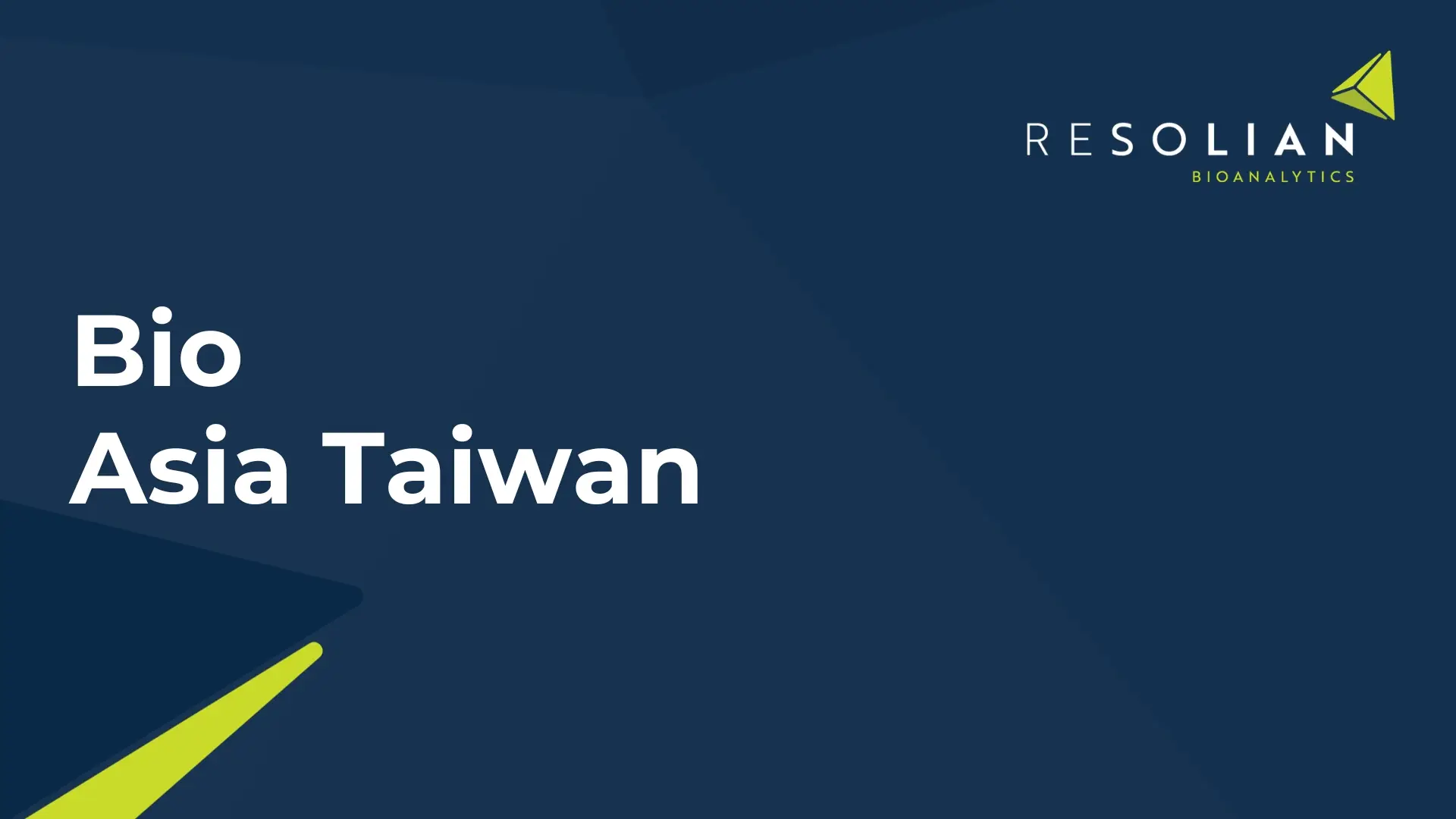 Resolian exhibiting at Bio Asia Taiwan